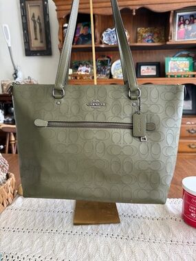 Coach Olive Signature Embossed Tote